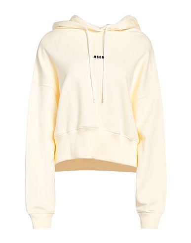 MSGM Hooded sweatshirt Pastel yellow 100% Cotton