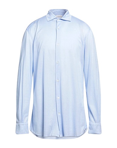 GLANSHIRT Solid colour shirt Sky blue 100% Cotton