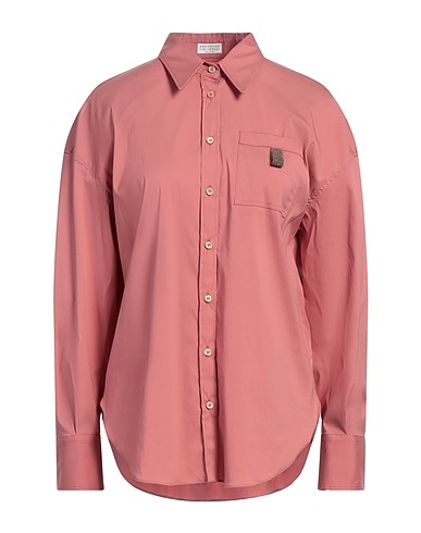 BRUNELLO CUCINELLI Solid colour shirts & blouses Antique rose 72% Cotton, 23% Polyamide, 5% Elastane, Brass, Silk