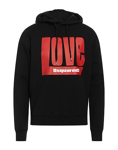 DSQUARED2 Felpa Nero 100% Cotone, Elastan