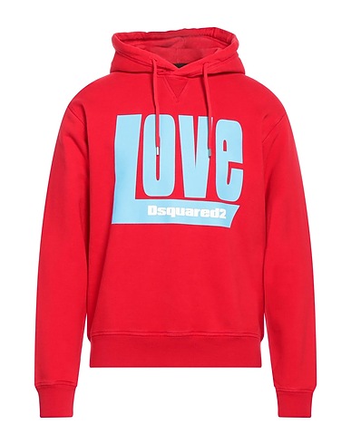 DSQUARED2 Hooded track jacket  Red 100% Cotton, Elastane