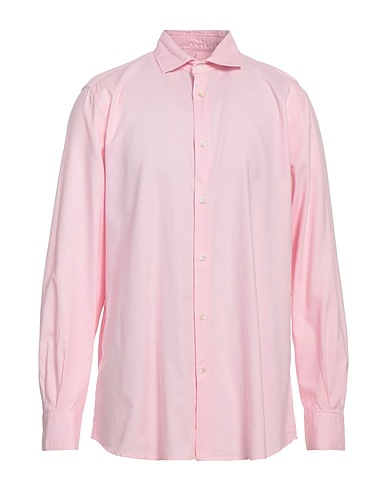 GLANSHIRT Camicia tinta unita Rosa 100% Cotone