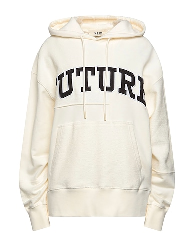 MSGM Hooded sweatshirt Cream 100% Organic cotton