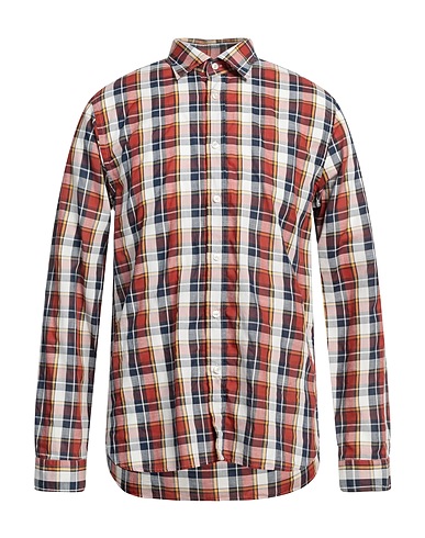 XACUS Checked shirt Midnight blue 88% Cotton, 12% Linen