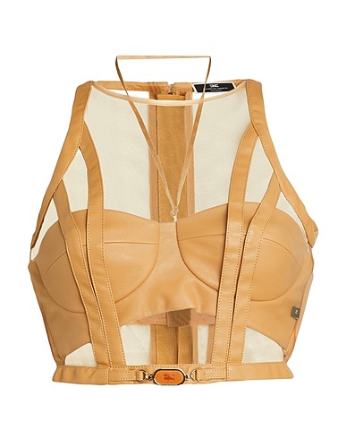 ELISABETTA FRANCHI Top Beige 100% Poliammide, Poliestere, Poliuretano