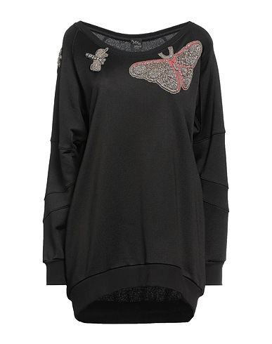 MR & MRS ITALY Sweatshirt Black 90% Viscose, 5% Polyamide, 5% Elastane