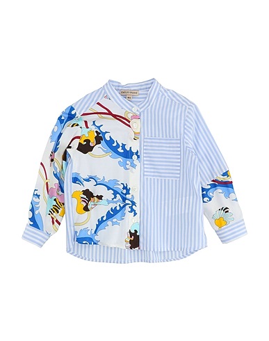PUCCI Hemd mit Muster Hellblau 100% Baumwolle, Viskose, Seide, Perlmutt