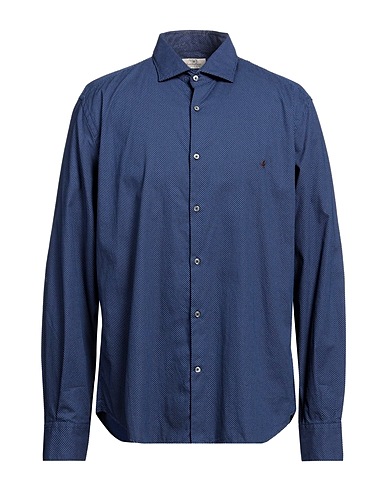 BROOKSFIELD Camicia fantasia Blu navy 100% Cotone