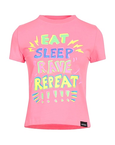 VETEMENTS T-shirt Pink 62% Polyester, 33% Cotton, 5% Elastane