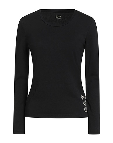 EA7 T-shirt Black 95% Cotton, 5% Elastane