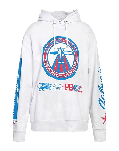 BALMAIN Hooded track jacket  White 97% Cotton, 3% Elastane