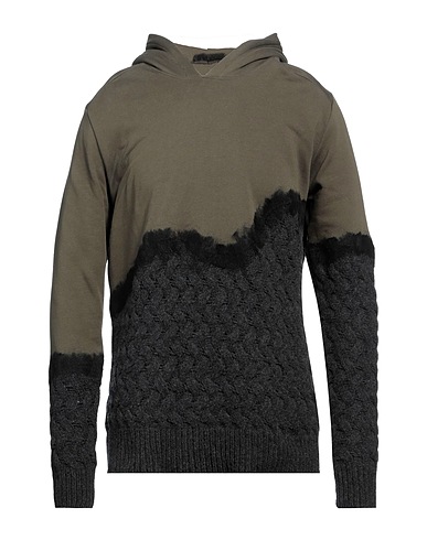 LUCQUES Hoodie Militärgrün 100% Merinowolle, Baumwolle