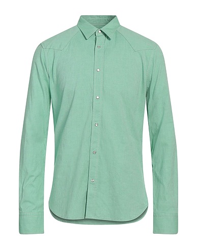 BORSA Solid color shirt Light green 100% Cotton