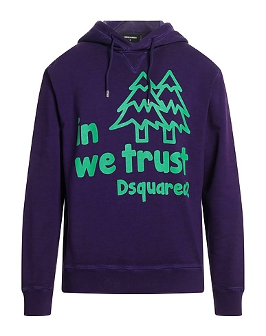 DSQUARED2 Hooded track jacket  Dark purple 100% Cotton, Elastane
