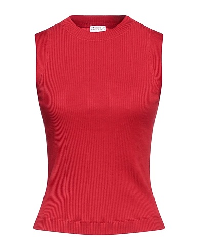 BRUNELLO CUCINELLI Sleeveless sweater Red 100% Cotton