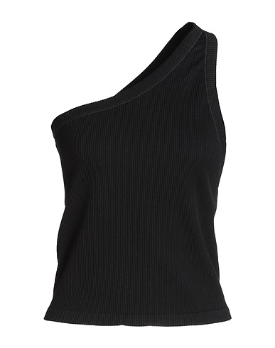 TOPSHOP One-shoulder top Black 96% Polyamide, 4% Elastane