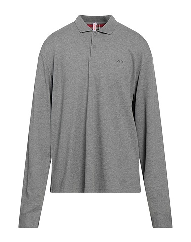 SUN 68 Polo shirt Grey 95% Cotton, 5% Elastane