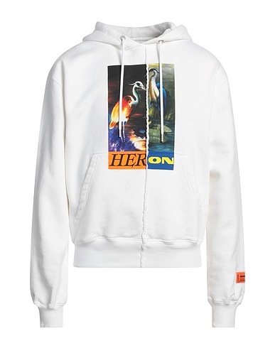 HERON PRESTON Hooded sweatshirt White 100% Cotton, Elastane