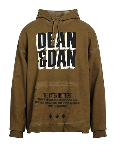 DSQUARED2 Hooded track jacket  Military green 70% Cotton, 28% Lyocell, 2% Elastane