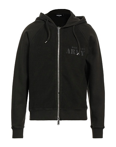 DSQUARED2 Hooded sweatshirt Military green 100% Cotton, Elastane