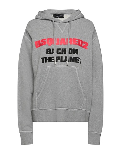 DSQUARED2 Hooded sweatshirt Light grey 100% Cotton, Elastane