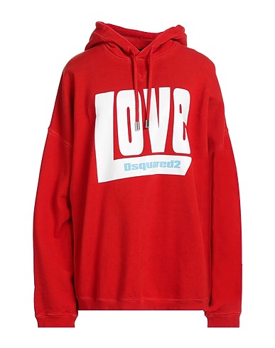 DSQUARED2 Hooded sweatshirt Red 100% Cotton, Elastane