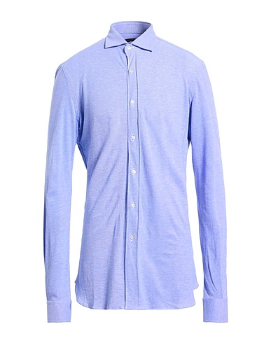 MASSIMO REBECCHI Solid colour shirt Blue 100% Cotton