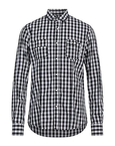 MASSIMO REBECCHI Checked shirt Black 100% Cotton