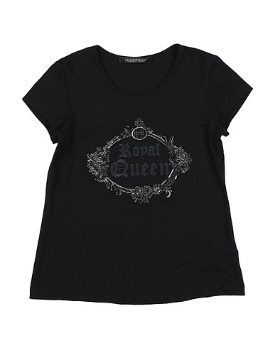 HAPPINESS T-shirt Black 94% Viscose, 6% Elastane