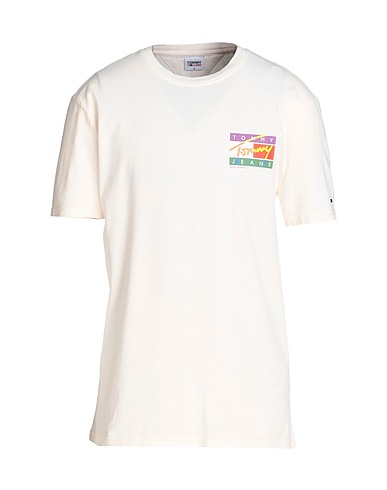 TOMMY JEANS T-shirt Ivory 100% Cotton