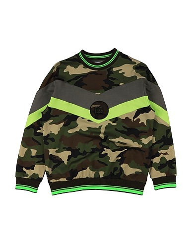 DOLCE&GABBANA Sweatshirt Military green 100% Cotton, Polyester, Polyamide, Elastane