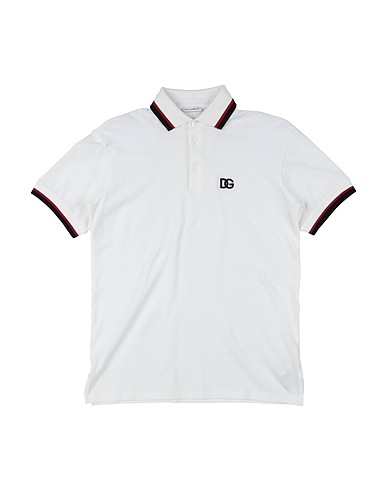 DOLCE&GABBANA Polo shirt White 100% Cotton, Viscose, Elastane