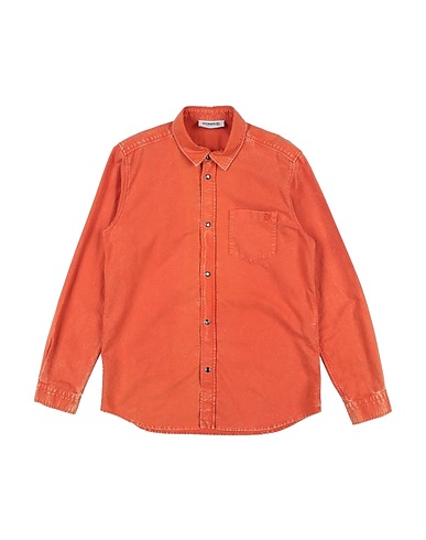 DONDUP Solid colour shirt Rust 100% Cotton
