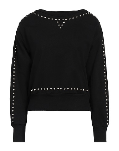 MET JEANS Sweatshirt Black 95% Cotton, 5% Elastane