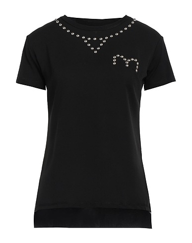 MET JEANS T-shirt Noir 95% Viscose, 5% Élasthanne