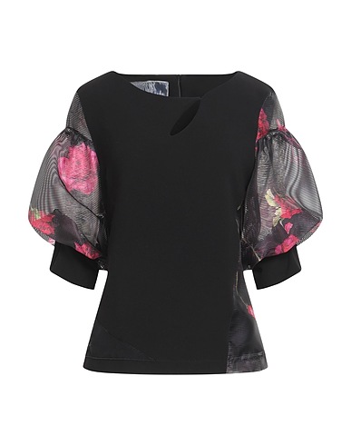 ELISA CAVALETTI by DANIELA DALLAVALLE Top Black 63% Polyester, 32% Rayon, 5% Elastane, Viscose
