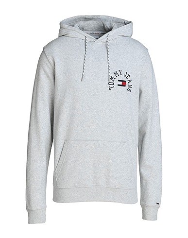TOMMY JEANS Hooded track jacket  Light grey 100% Cotton