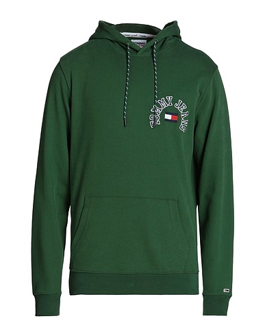 TOMMY JEANS Felpa Verde scuro 100% Cotone