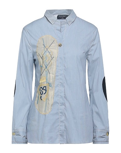 ELISA CAVALETTI by DANIELA DALLAVALLE Striped shirt Slate blue 68% Cotton, 30% Polyamide, 2% Elastane, Polyester
