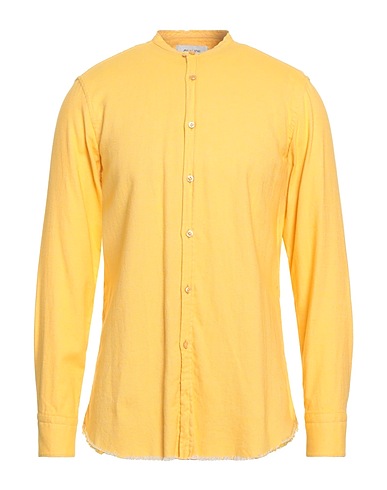 AGLINI Solid colour shirt Yellow 100% Cotton