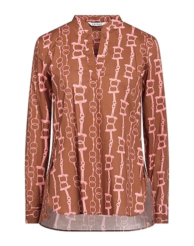 CALIBAN Top Brown 97% Cotton, 3% Elastane