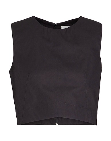 8 by YOOX Crop top ORGANIC COTTON SLEEVELESS CROP TOP
 Nero 100% Cotone