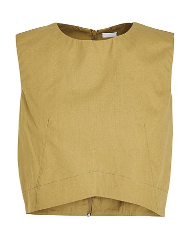 8 by YOOX Crop top ORGANIC COTTON SLEEVELESS CROP TOP
 Military green 100% Cotton