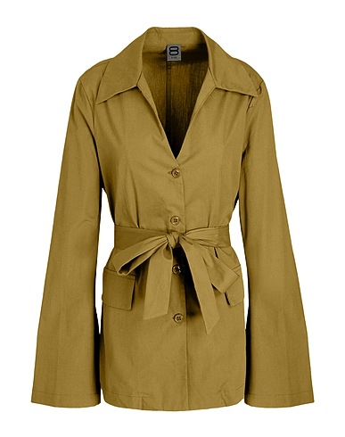 8 by YOOX Solid colour shirts & blouses ORGANIC COTTON BELTED CHEMISIER
 Military green 100% Cotton