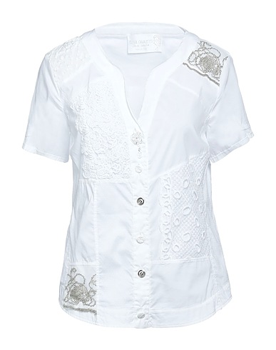 ELISA CAVALETTI by DANIELA DALLAVALLE Lace shirts & blouses White 68% Cotton, 30% Nylon, 2% Elastane