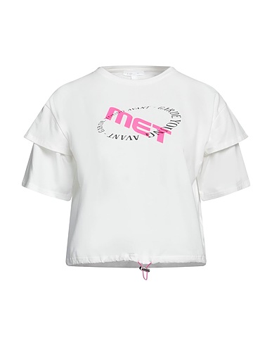 MET JEANS T-shirt White 95% Cotton, 5% Elastane
