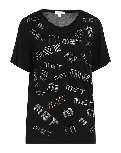 MET JEANS T-shirt Black 93% Rayon, 7% Elastane