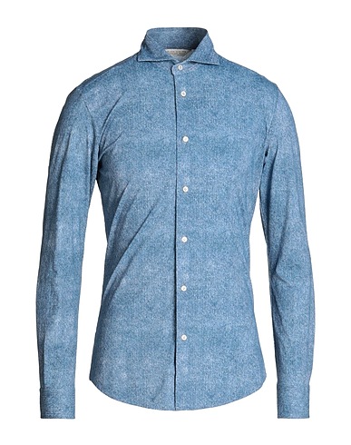 BRIAN DALES Solid color shirt Blue 87% Polyamide, 13% Elastane