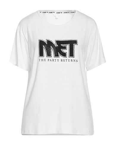 MET JEANS T-shirt White 95% Viscose, 5% Elastane