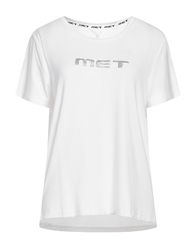 MET JEANS T-shirt White 92% Rayon, 8% Elastane